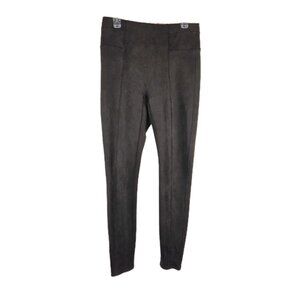SPANX Women's Faux Suede Leggings Brown Size L Casual Pull-on Thick High‎ Waist